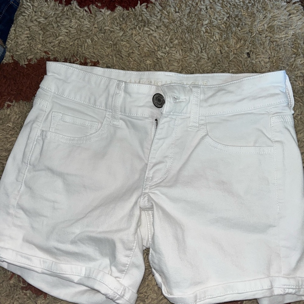American Eagle White Jean Shorts